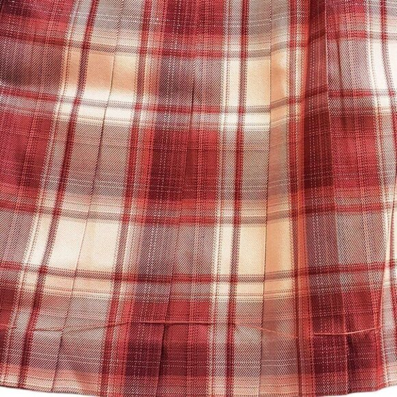 Dimensional Walker Plaid Pleated Mini Skirt - Picture 2 of 3